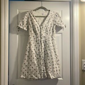 Gap floral button-up white sundress
